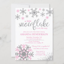 Chuva de Neve Rosa de Inverno Baby Shower