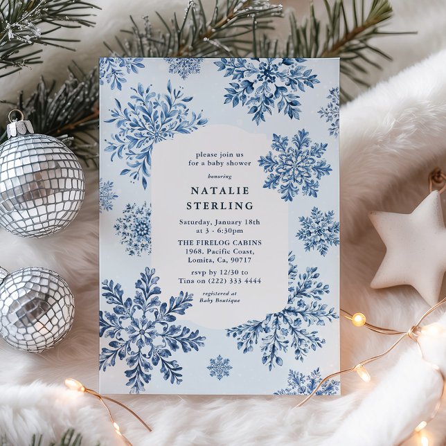 Convite Chuva de Neve Toile Baby Shower de Inverno (Criador carregado)