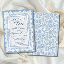 Chuva de Noiva Amor e Renda Azul Vintage