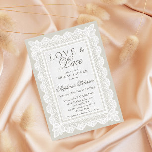 Convite Chuva de Noiva Amor e Renda Vintage Marfim