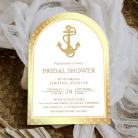 Chuva de Noiva Âncora Arco Branco Náutico e Dourad
