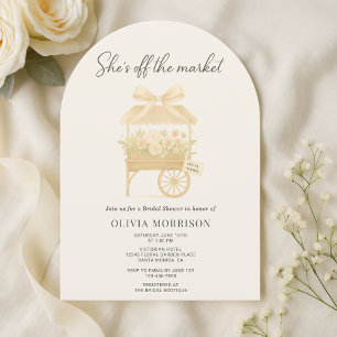 Convite Chuva de Noiva Arco de Mercado de Flores Elegante