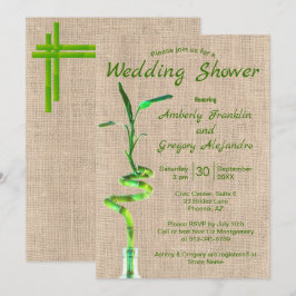 Convite Chuva de Noiva Bambu Sortudo Espiralado em Lona Rú