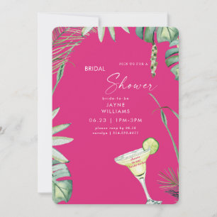 Convite Chuva de Noiva Beach Tropics Hot Pink Margarita
