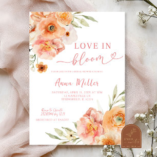 Convite Chuva de Noiva Blush Peach Love in Bloom