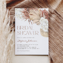 Chuva de Noiva Boho de Orquídea Branca e Palmeira 