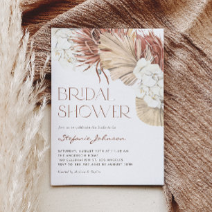 Convite Chuva de Noiva Boho de Orquídea Branca e Palmeira