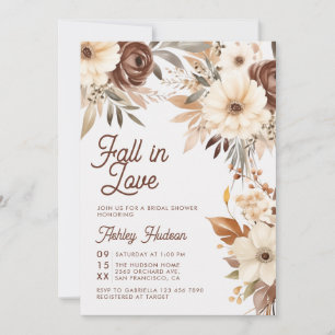 Convite Chuva de Noiva Boho Floral Outono Apaixonado