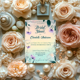 Convite Chuva de Noiva Boho Periwinkle e Prata