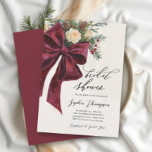 Chuva de Noiva Burgundy Moderna de Natal