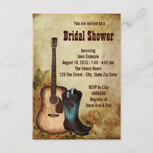 Convite Chuva de Noiva Caubói Rústico