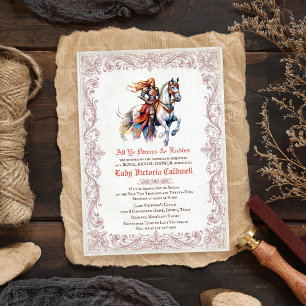 Convite Chuva de Noiva Cavaleira Medieval Renascença Femin