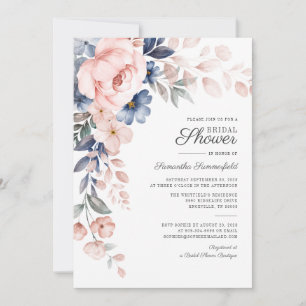Convite Chuva de Noiva com Flor de Água Rosa Script
