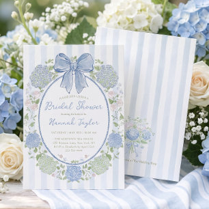 Convite Chuva de Noiva com Flor de Hortênsia Azul