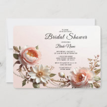 Chuva de Noiva com Flores Decorativas Rosa e Branc