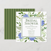Chuva de Noiva com Hortênsias Azuis em Aquarela