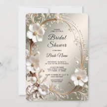 Chuva de Noiva com Moldura Floral Branca Ornamenta