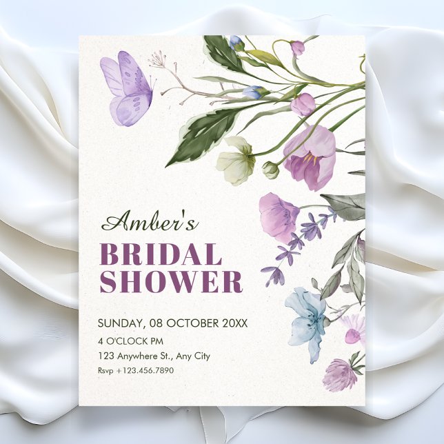 Convite chuva de noiva com ramo floral (Criador carregado)