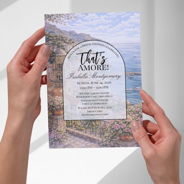 Convite Chuva de Noiva com Tema Italiano de Amalfi (Amalfi Italian Themed Bridal Shower Invitations
)
