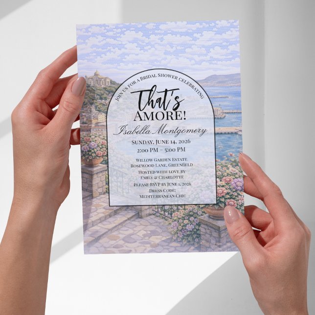 Convite Chuva de Noiva com Tema Italiano de Ancona (Ancona Italian Themed Bridal Shower Invitations
)