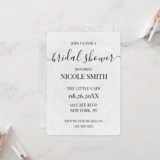 Convite Chuva de Noiva com Textura Cinza Claro Personaliza