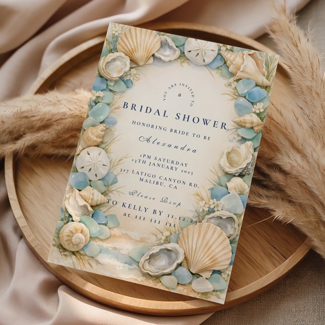 Convite Chuva de Noiva Conchas de Areia Marítima (Criador carregado)