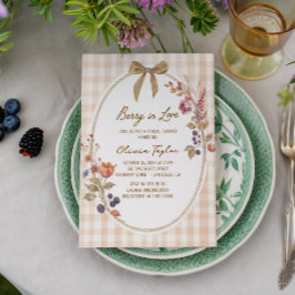 Convite Chuva de Noiva Cottage Berry in Love Gingham