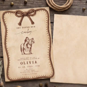 Convite Chuva de Noiva Country Western Cowboy Cavalo