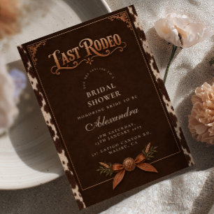 Convite Chuva de Noiva Cowhide Copper Último Rodeio