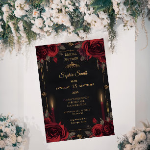 Convite Chuva de Noiva Dark Romance Elegant Gothic Roses