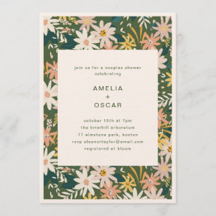 Convite Chuva de Noiva de Casais Jardim Boho Floral Verde