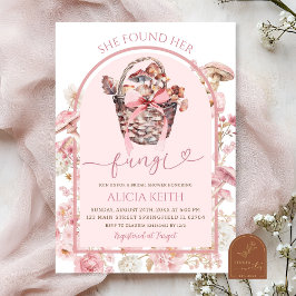 Convite Chuva de Noiva de Cogumelo Branco e Rosa