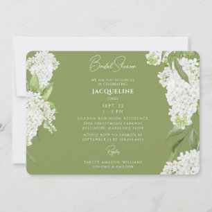 Convite Chuva de Noiva de Hortênsias Verde Musgo Branco II