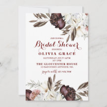 Chuva de noiva de outono com rosas Boho Burgundy