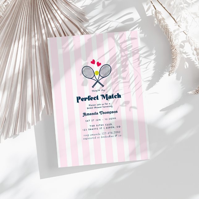 Convite Chuva de Noiva de Tênis Preppy Perfeita (Preppy Perfect Match Tennis Bridal Shower Invitation)