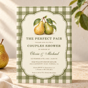 Convite Chuva de Noiva do Casal Xadrez Par Perfeito