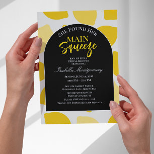 Convite Chuva de Noiva Elegante Black & Yellow Main Squeez