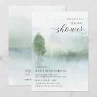 Chuva de Noiva Elegante com Lago e Árvores em Aqua