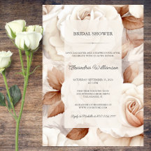 Chuva de Noiva Elegante com Rosas de Marfim e Ferr