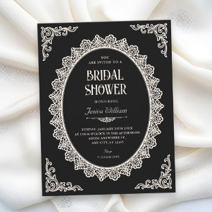 Convite Chuva de noiva elegante Dark Romance