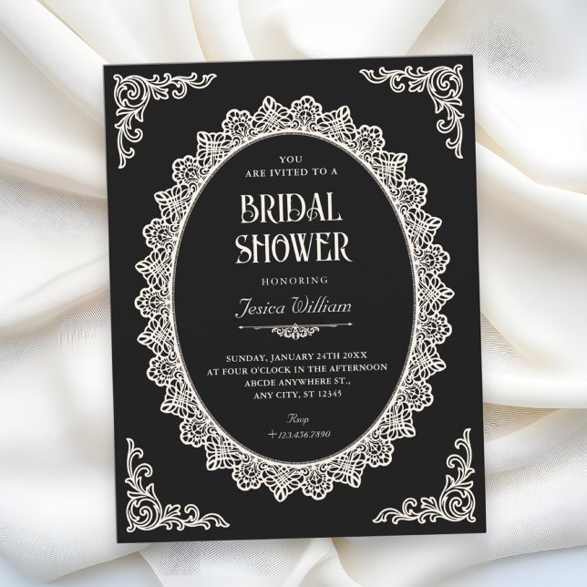 Convite Chuva de noiva elegante Dark Romance (Criador carregado)