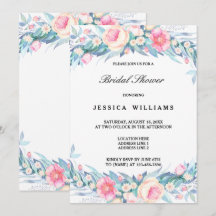 Chuva de Noiva Elegante Floral Aquarela 1