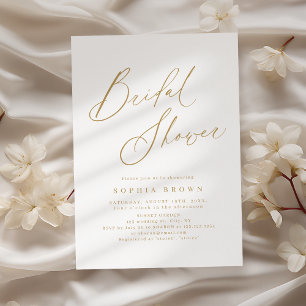 Convite Chuva de noiva elegante moderna em roteiro minimal