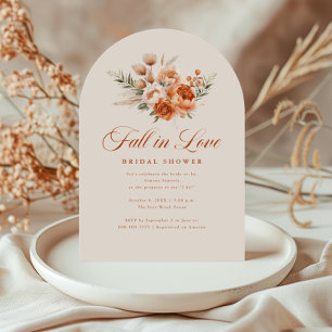 Convite Chuva de Noiva Elegante Outono de Amor