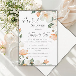 Convite Chuva de Noiva em Aquarela Floral Rosa