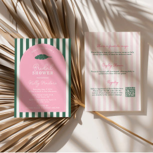 Convite Chuva de Noiva em Beverly Hills Rosa e Verde com A