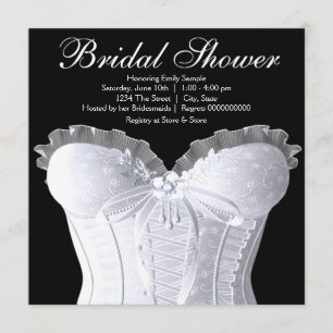 Convite Chuva de Noiva em Corset Branco Damask