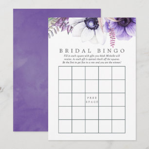 Convite Chuva de Noiva em Floral Violeta Desbotado em Aqua