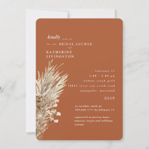 Convite Chuva de Noiva em Papel Kraft Terracota Boho