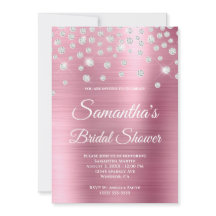 Chuva de Noiva em Seda Rosa com Diamante Brilhante